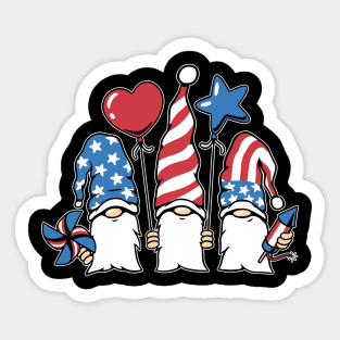 Patriotic Gnomes' Firework Fiesta Sticker